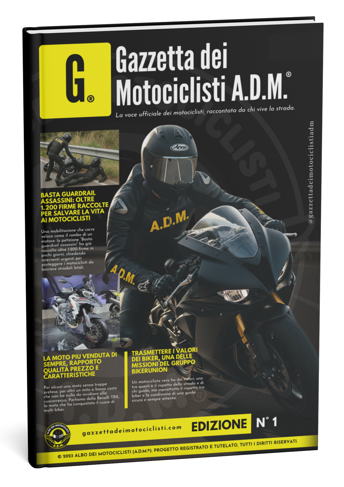 Mockup della Gazzetta dei Motociclisti A.D.M.® - Edizione N°1